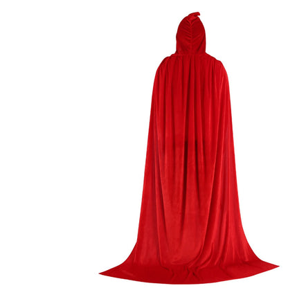 Hooded Velvet Halloween Cloak – Gothic Witch & Vampire Costume Cape