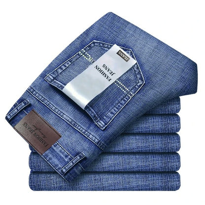 Men's Classic Denim Work Pants – Casual Straight Leg Jeans