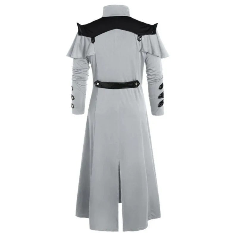 Gothic Steampunk Long Coat – Vintage Assassin Cosplay Jacket for Men