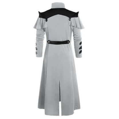Gothic Steampunk Long Coat – Vintage Assassin Cosplay Jacket for Men