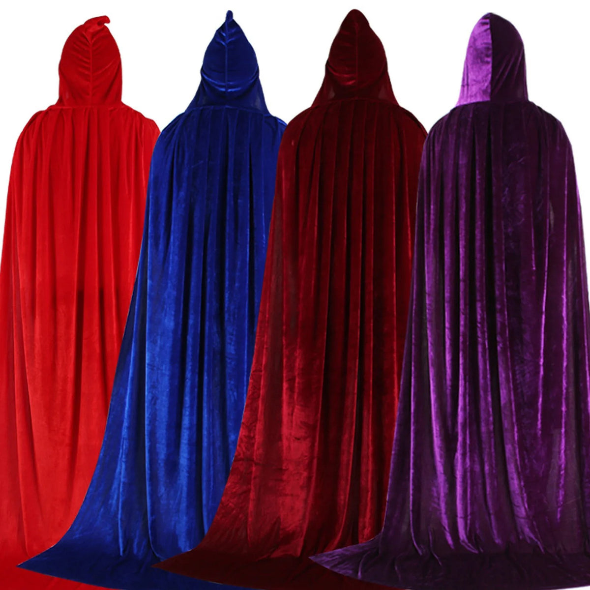 Hooded Velvet Halloween Cloak – Gothic Witch & Vampire Costume Cape