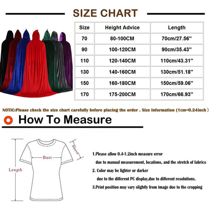 Hooded Velvet Halloween Cloak – Gothic Witch & Vampire Costume Cape