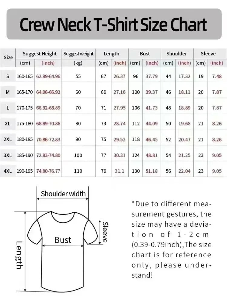 Men's & Women's Casual Printed O-Neck Short Sleeve T-Shirt