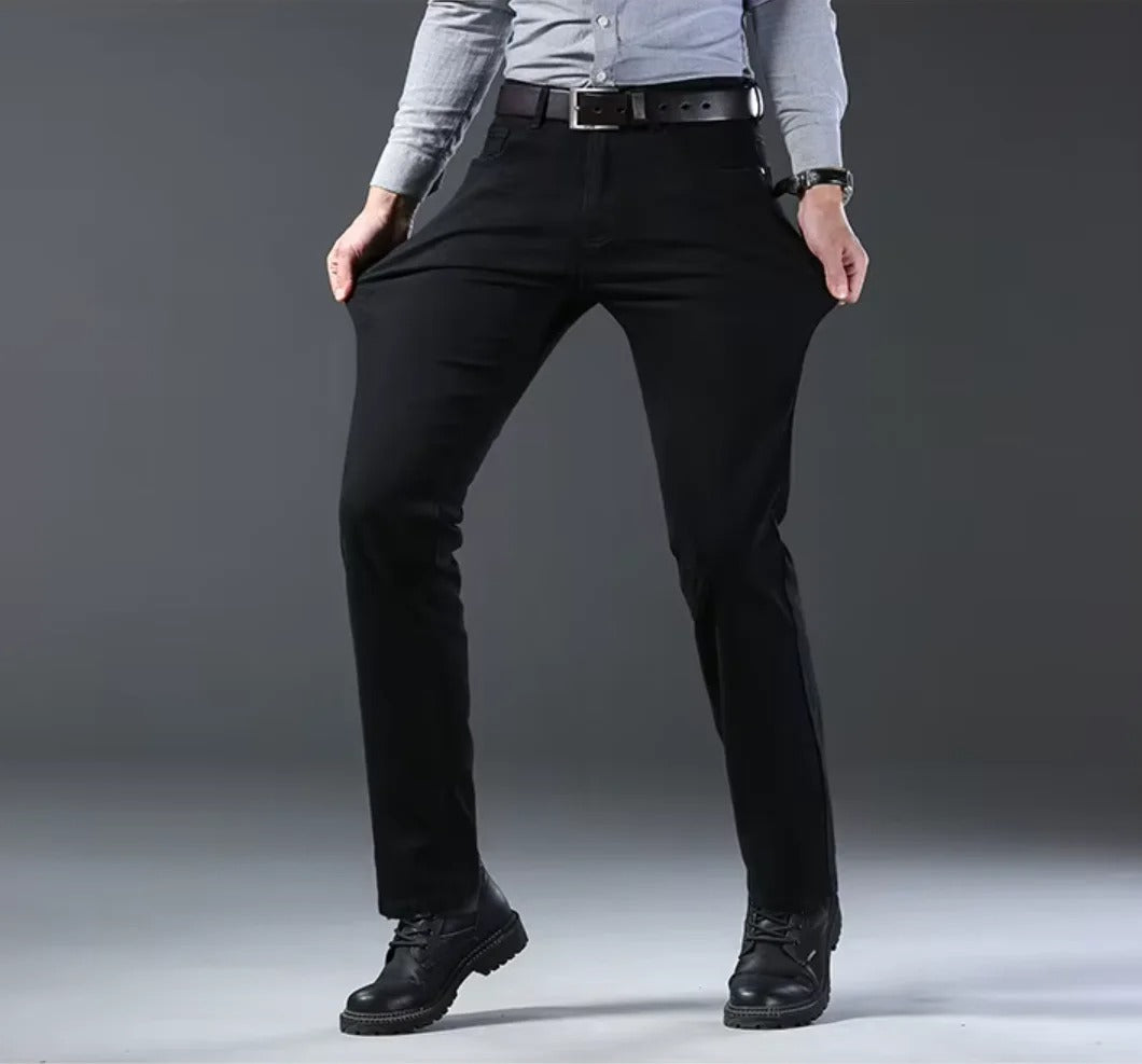 Men's Classic Denim Work Pants – Casual Straight Leg Jeans