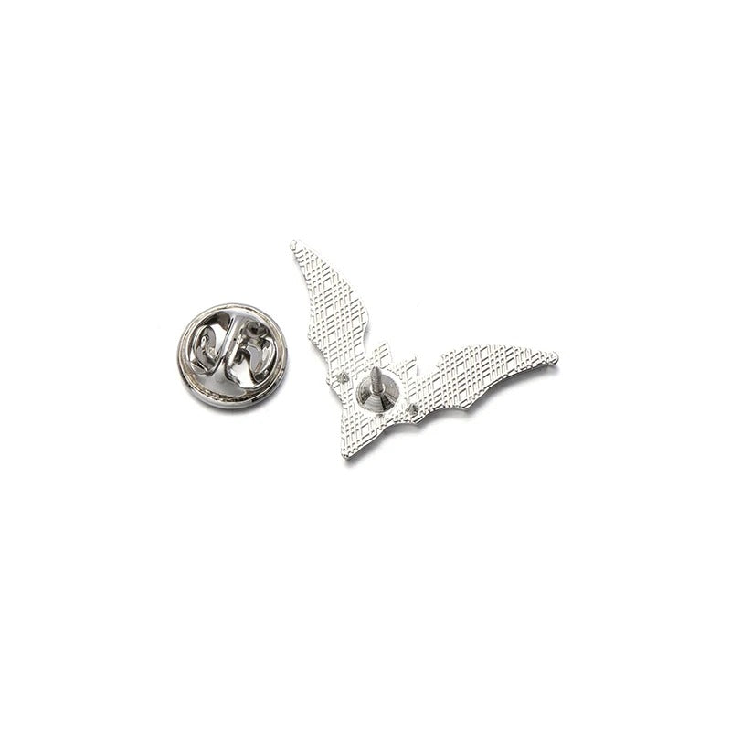 2PCS Gothic Bat Enamel Pins – Black Punk Halloween Brooch Set