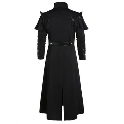 Gothic Steampunk Long Coat – Vintage Assassin Cosplay Jacket for Men