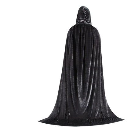 Hooded Velvet Halloween Cloak – Gothic Witch & Vampire Costume Cape