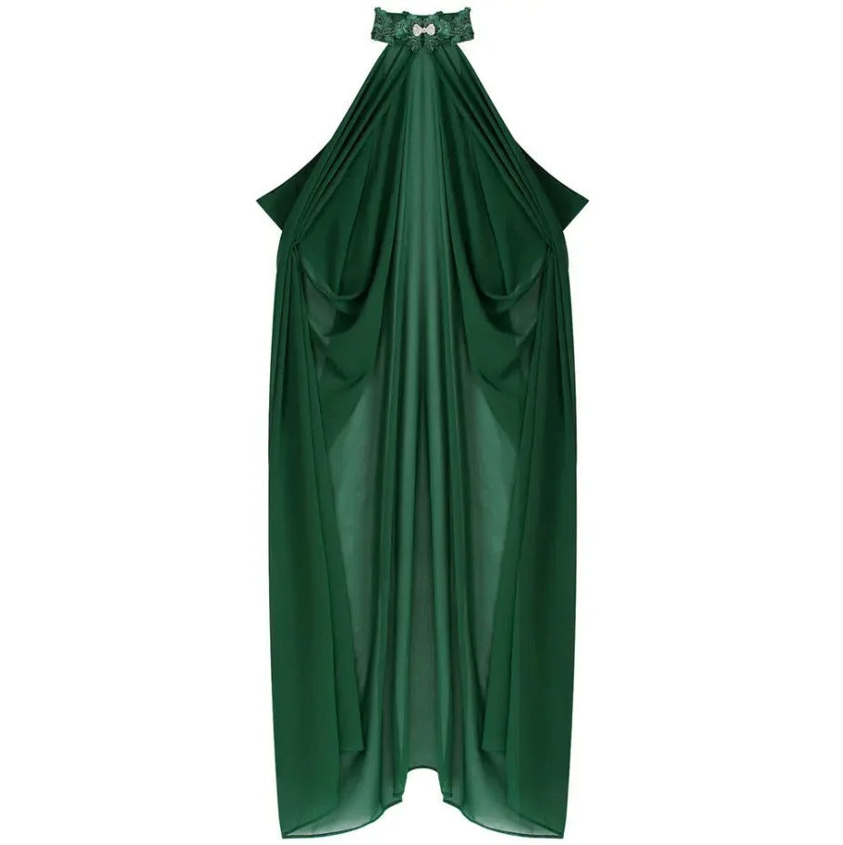 Women’s Gothic Chiffon Cape Shawl – Medieval Wicca Halloween Cosplay Cloak
