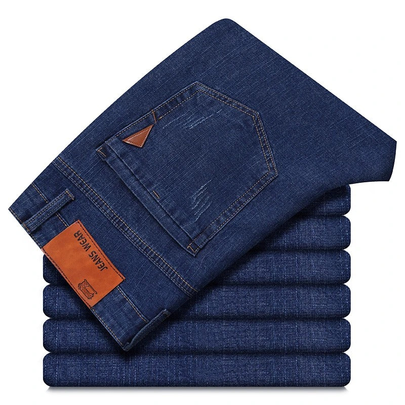 Men's Classic Denim Work Pants – Casual Straight Leg Jeans