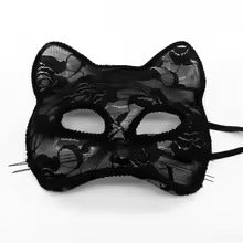 Black Lace Cat Mask – Elegant Feline Masquerade Eye Mask for Cosplay & Parties