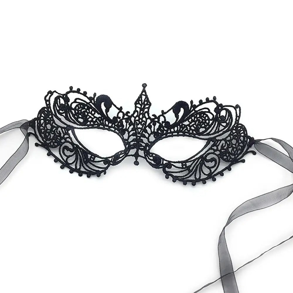 Black Lace Cat Mask – Elegant Feline Masquerade Eye Mask for Cosplay & Parties