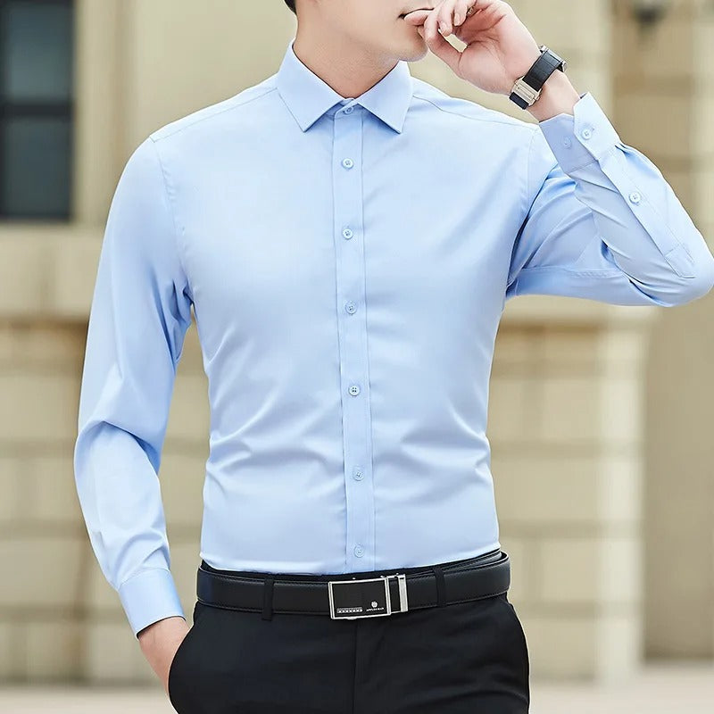 Men's Slim Fit Long Sleeve Dress Shirt – Business Casual