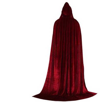 Hooded Velvet Halloween Cloak – Gothic Witch & Vampire Costume Cape
