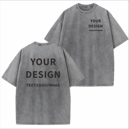 Men's 100% Cotton Customizable Vintage Wash Oversized T-Shirt