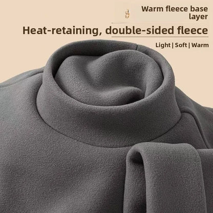 Men's Thermal Underwear Top – Double-Sided Fleece Long Sleeve Mock Neck Shirt