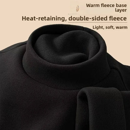 Men's Thermal Underwear Top – Double-Sided Fleece Long Sleeve Mock Neck Shirt
