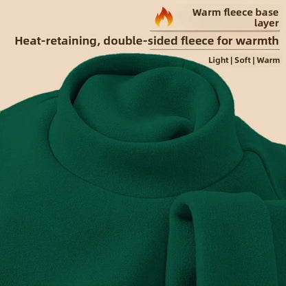 Men's Thermal Underwear Top – Double-Sided Fleece Long Sleeve Mock Neck Shirt