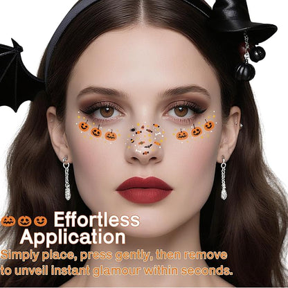 Halloween Temporary Face Tattoos – 9 Pack Black Bat Designs