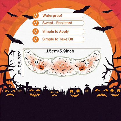 Halloween Temporary Face Tattoos – 9 Pack Black Bat Designs