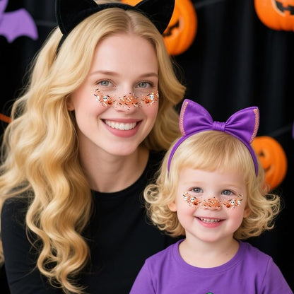 Halloween Temporary Face Tattoos – 9 Pack Black Bat Designs