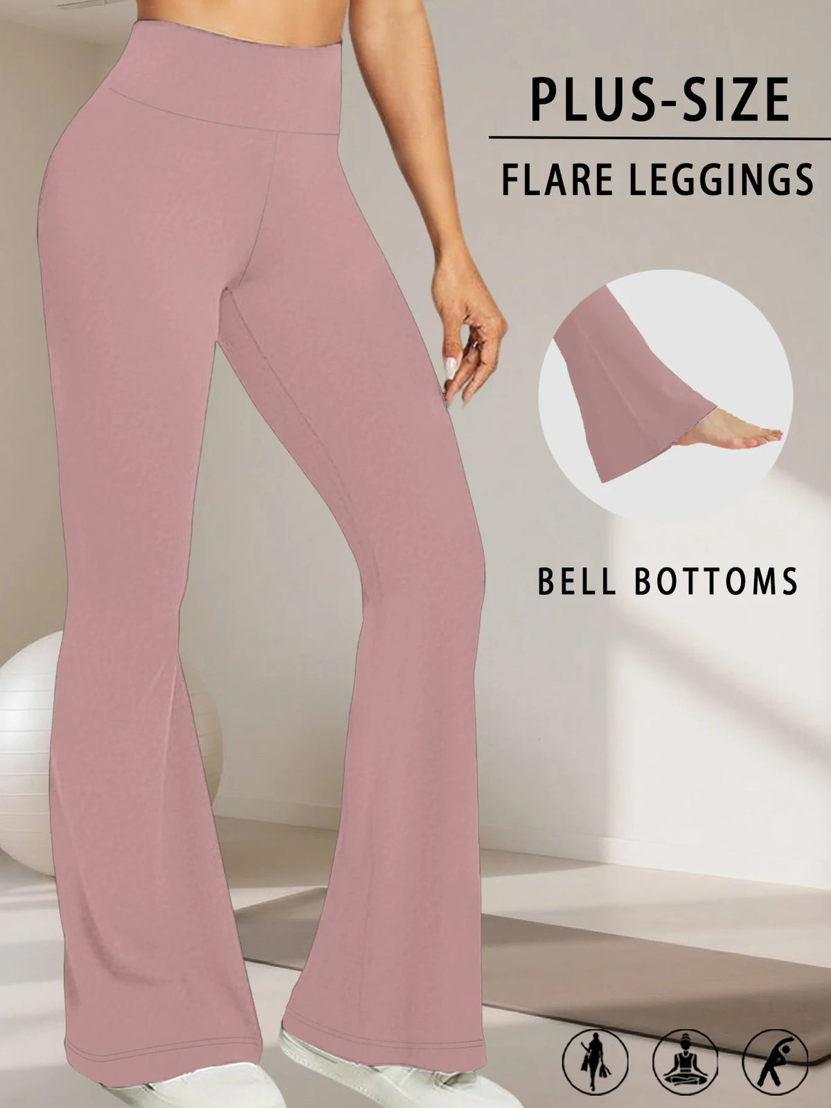 Women's Plus Size High Waist Flare Leggings | Tummy Control