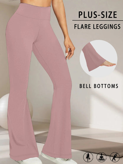 Women's Plus Size High Waist Flare Leggings | Tummy Control