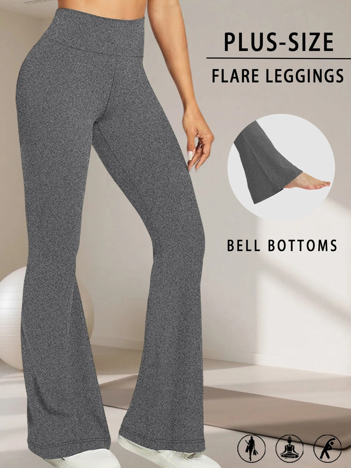 Women's Plus Size High Waist Flare Leggings | Tummy Control
