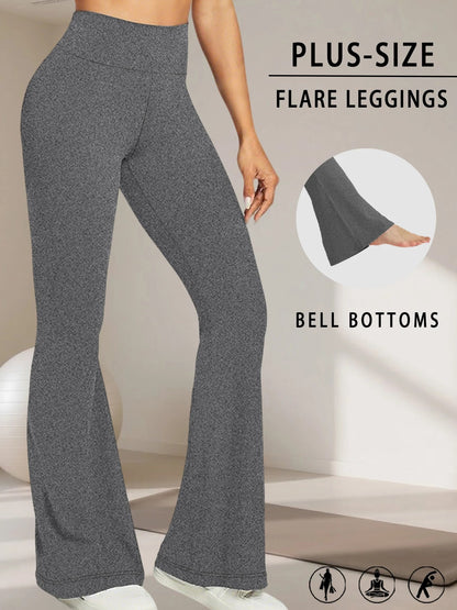 Women's Plus Size High Waist Flare Leggings | Tummy Control