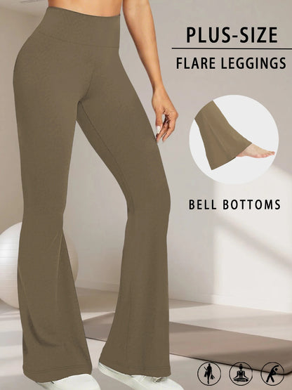 Women's Plus Size High Waist Flare Leggings | Tummy Control